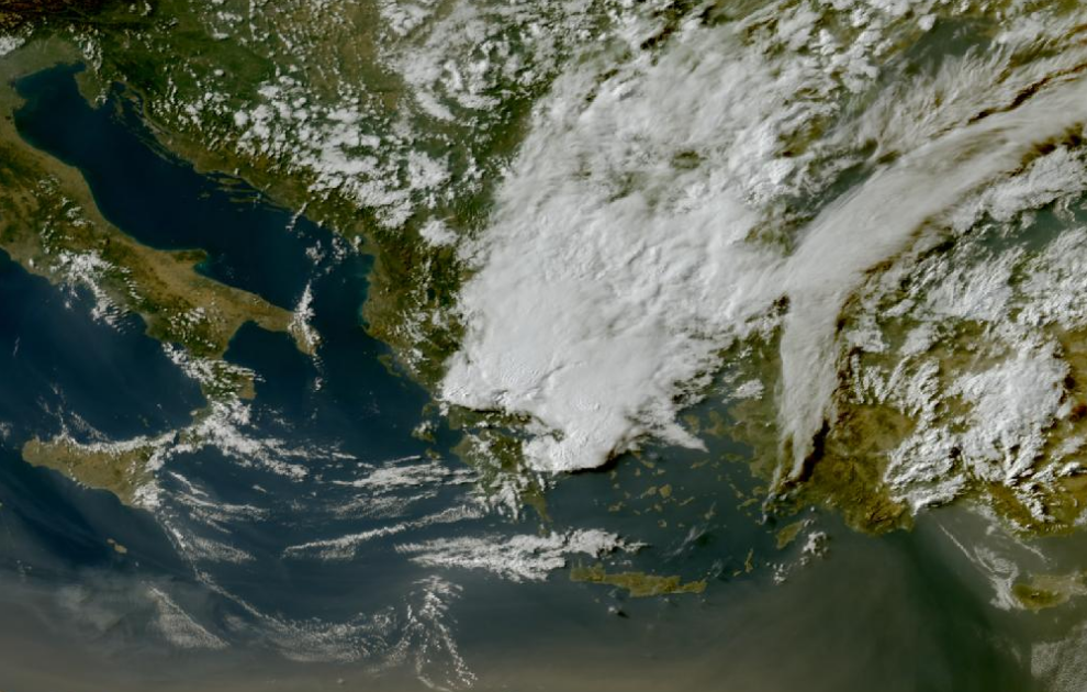Τελευταία δορυφορική εικόνα νεφοκάλυψης