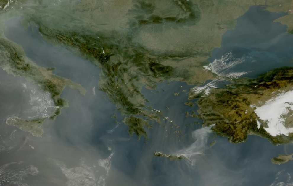 Τελευταία δορυφορική εικόνα νεφοκάλυψης