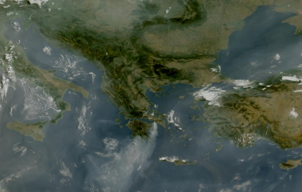 Τελευταία δορυφορική εικόνα νεφοκάλυψης