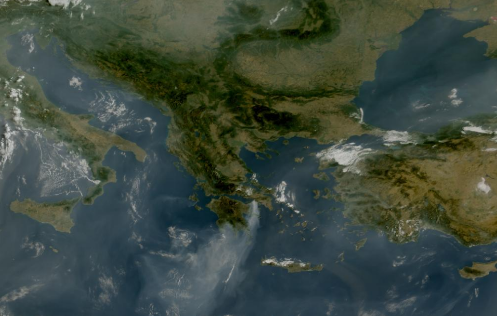 Τελευταία δορυφορική εικόνα νεφοκάλυψης