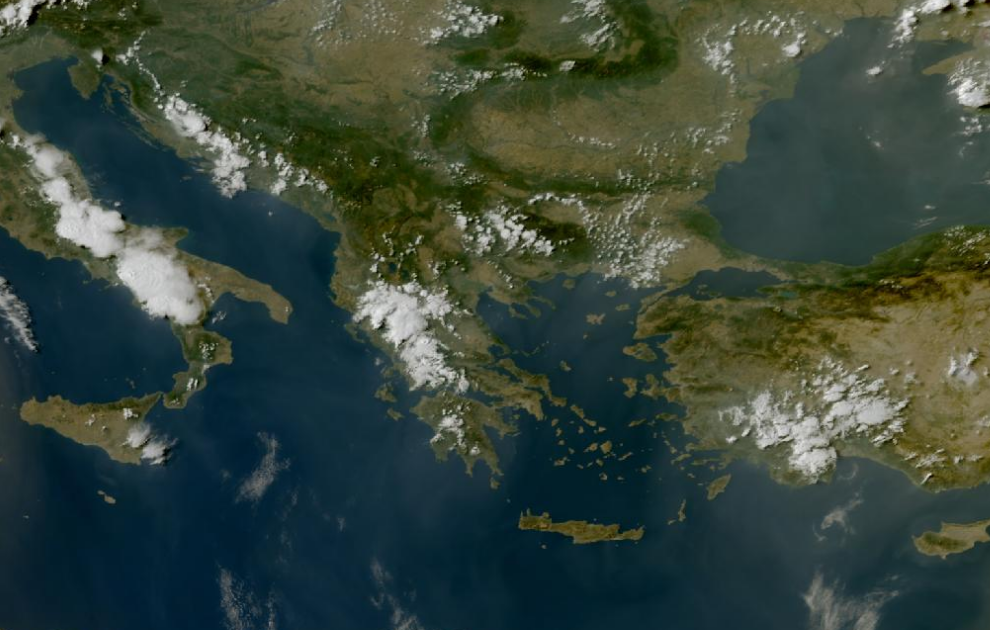 Τελευταία δορυφορική εικόνα νεφοκάλυψης
