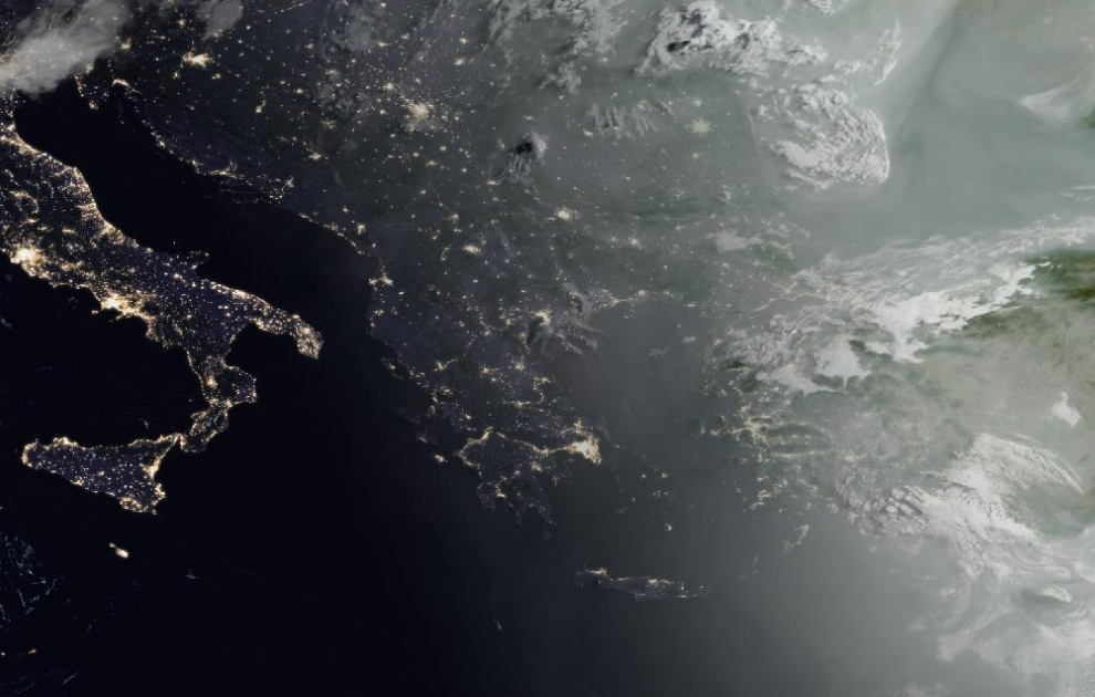 Τελευταία δορυφορική εικόνα νεφοκάλυψης