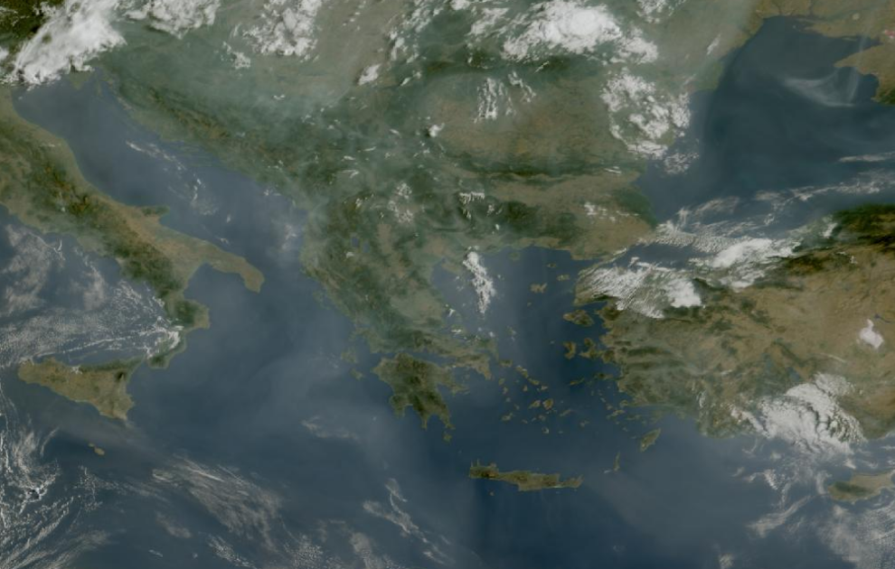 Τελευταία δορυφορική εικόνα νεφοκάλυψης