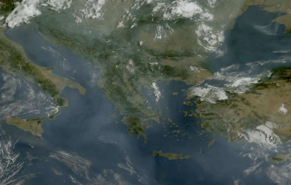 Τελευταία δορυφορική εικόνα νεφοκάλυψης