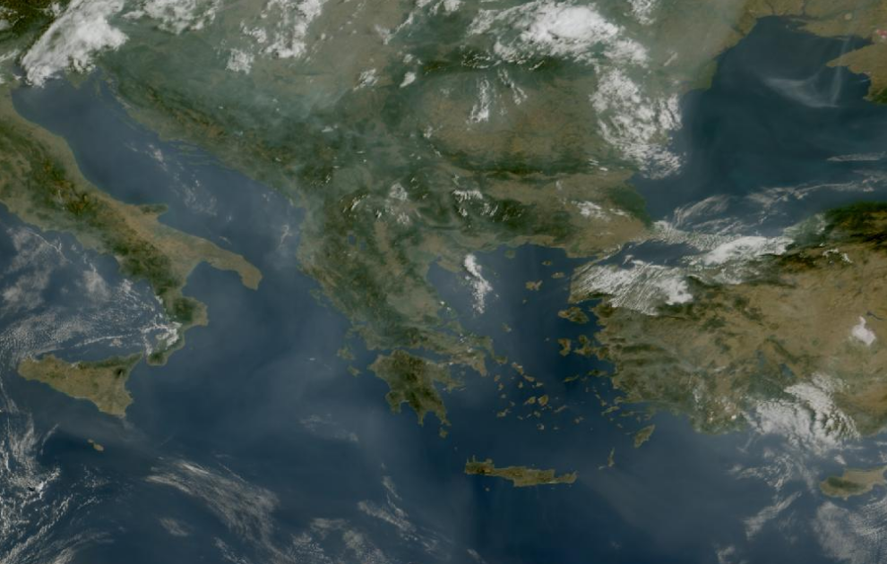 Τελευταία δορυφορική εικόνα νεφοκάλυψης