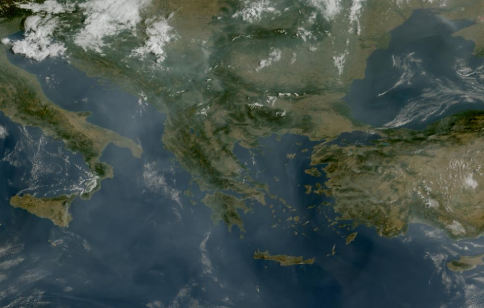 Τελευταία δορυφορική εικόνα νεφοκάλυψης