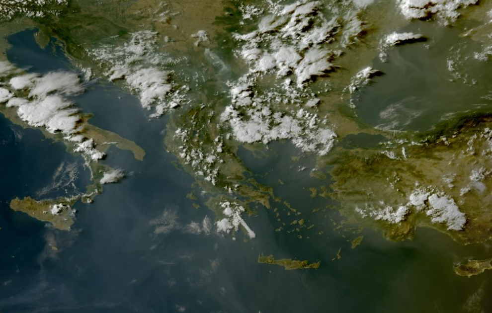 Τελευταία δορυφορική εικόνα νεφοκάλυψης
