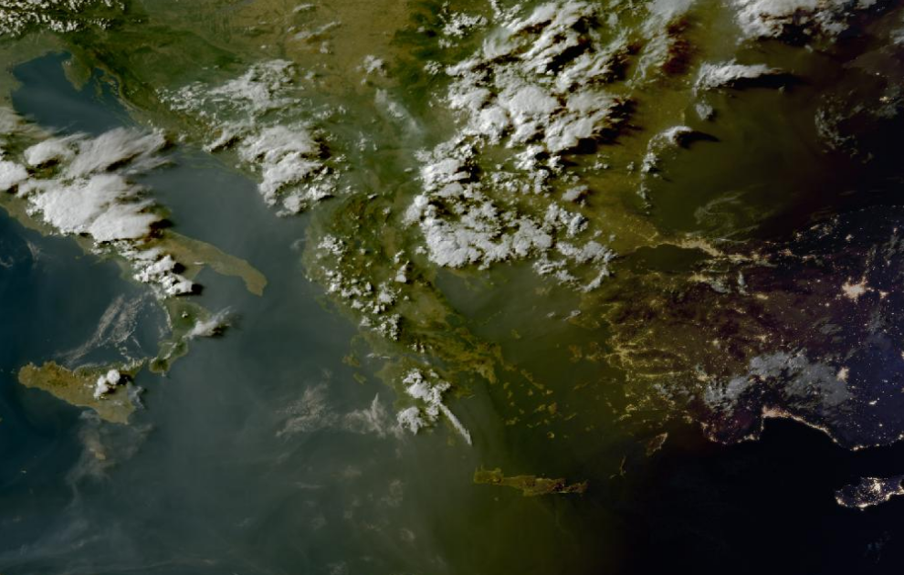 Τελευταία δορυφορική εικόνα νεφοκάλυψης