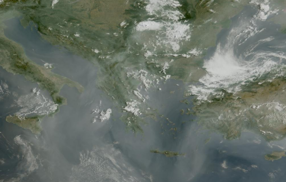 Τελευταία δορυφορική εικόνα νεφοκάλυψης