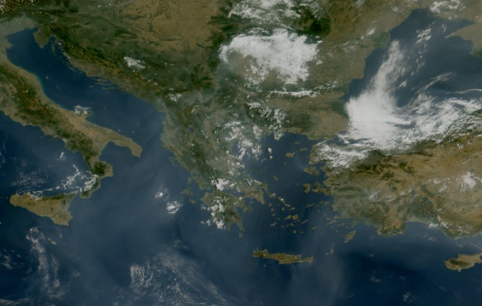 Τελευταία δορυφορική εικόνα νεφοκάλυψης