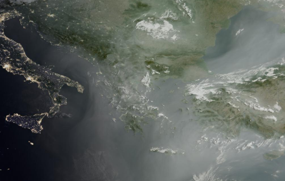 Τελευταία δορυφορική εικόνα νεφοκάλυψης
