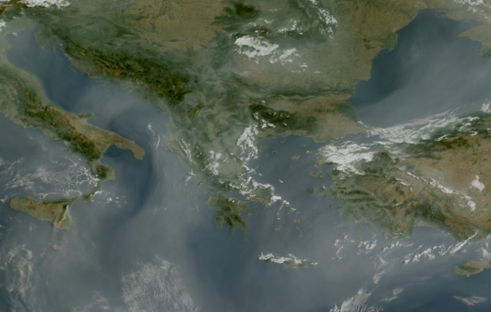 Τελευταία δορυφορική εικόνα νεφοκάλυψης