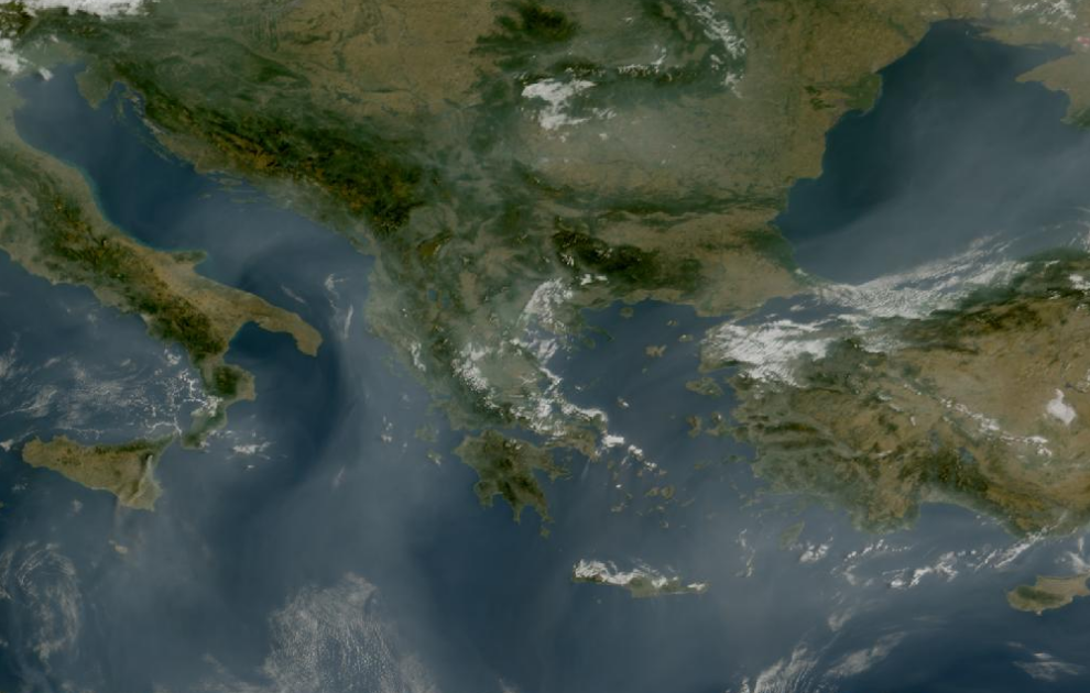 Τελευταία δορυφορική εικόνα νεφοκάλυψης