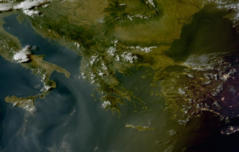Τελευταία δορυφορική εικόνα νεφοκάλυψης