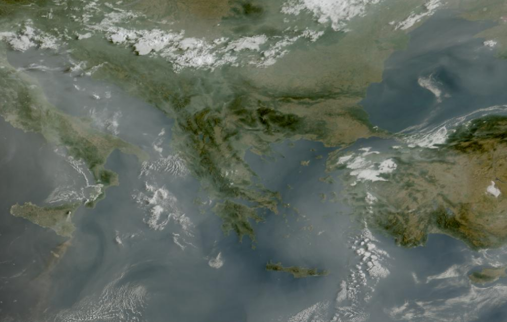 Τελευταία δορυφορική εικόνα νεφοκάλυψης