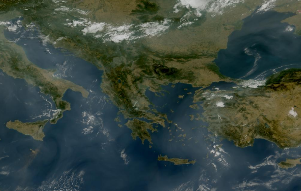 Τελευταία δορυφορική εικόνα νεφοκάλυψης