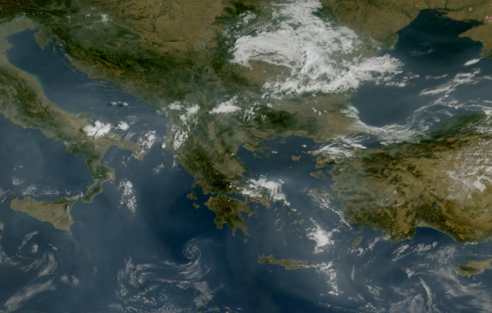 Τελευταία δορυφορική εικόνα νεφοκάλυψης