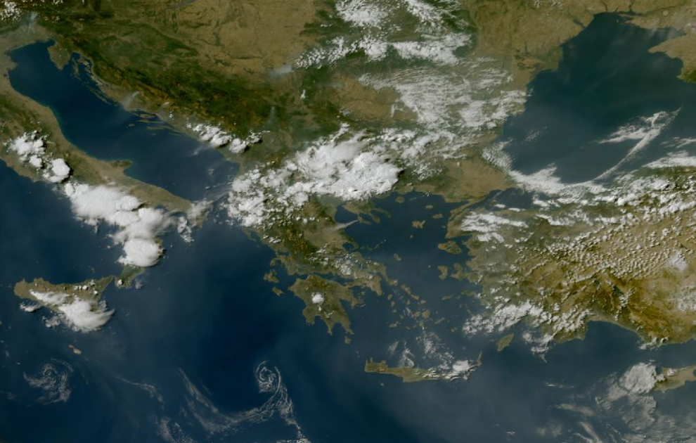Τελευταία δορυφορική εικόνα νεφοκάλυψης