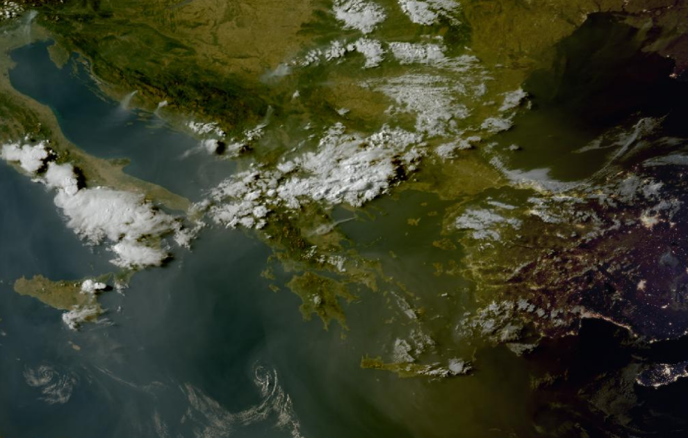 Τελευταία δορυφορική εικόνα νεφοκάλυψης