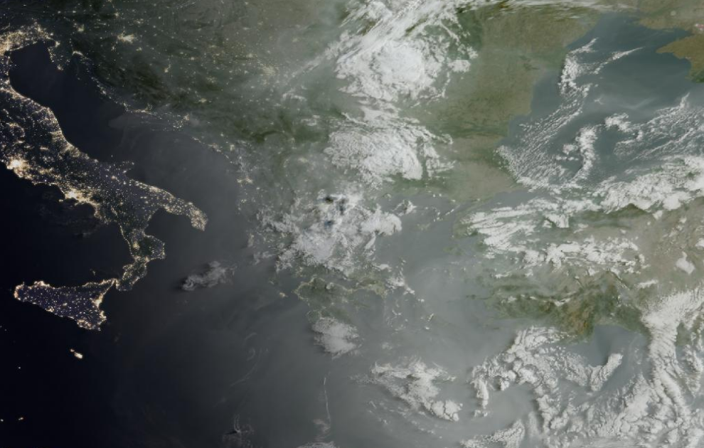Τελευταία δορυφορική εικόνα νεφοκάλυψης