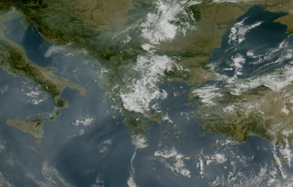 Τελευταία δορυφορική εικόνα νεφοκάλυψης