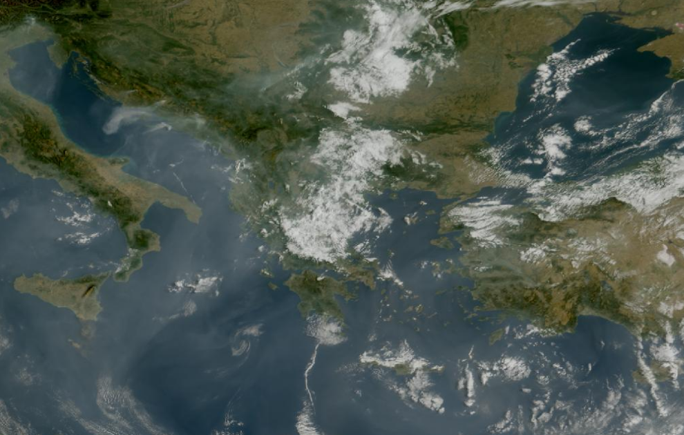 Τελευταία δορυφορική εικόνα νεφοκάλυψης