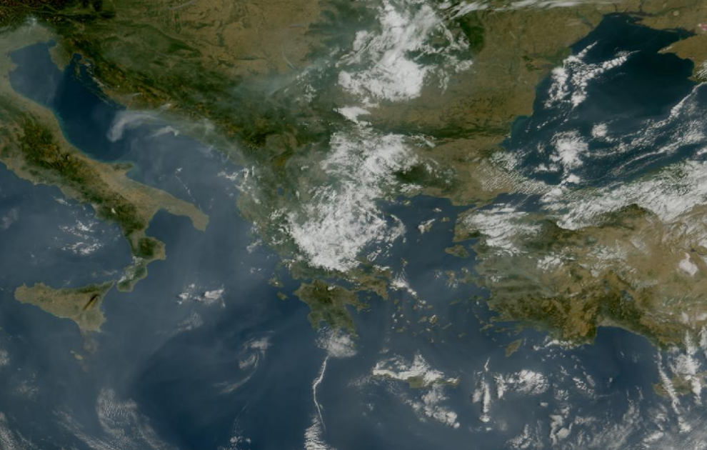 Τελευταία δορυφορική εικόνα νεφοκάλυψης