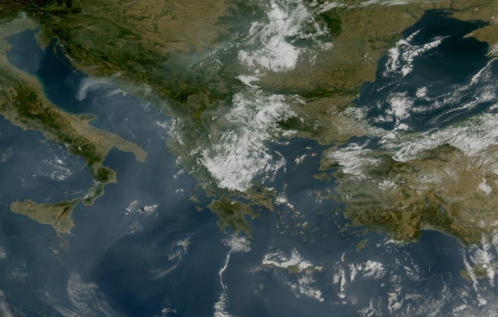 Τελευταία δορυφορική εικόνα νεφοκάλυψης