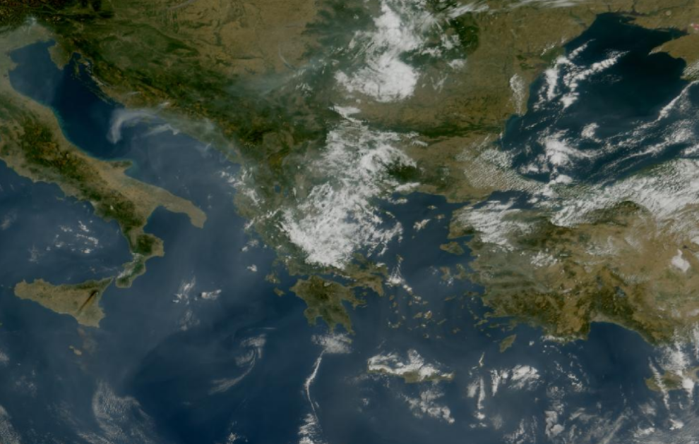 Τελευταία δορυφορική εικόνα νεφοκάλυψης