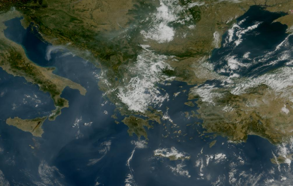 Τελευταία δορυφορική εικόνα νεφοκάλυψης