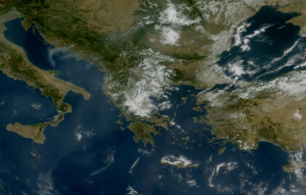 Τελευταία δορυφορική εικόνα νεφοκάλυψης