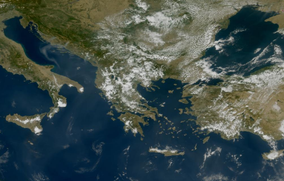 Τελευταία δορυφορική εικόνα νεφοκάλυψης