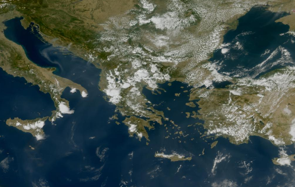 Τελευταία δορυφορική εικόνα νεφοκάλυψης