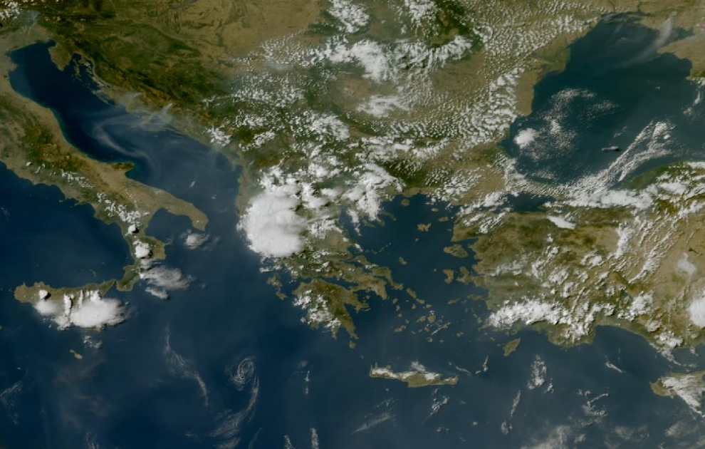 Τελευταία δορυφορική εικόνα νεφοκάλυψης