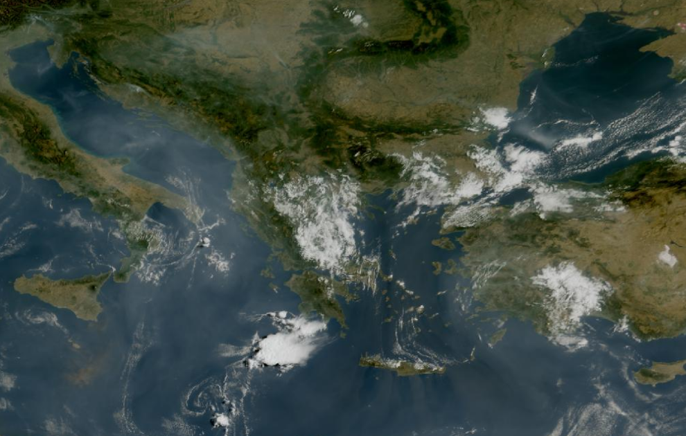 Τελευταία δορυφορική εικόνα νεφοκάλυψης