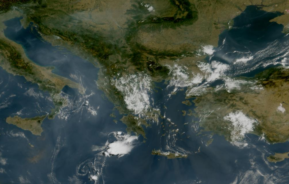 Τελευταία δορυφορική εικόνα νεφοκάλυψης