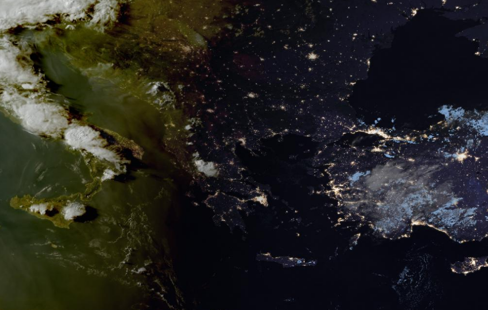 Τελευταία δορυφορική εικόνα νεφοκάλυψης