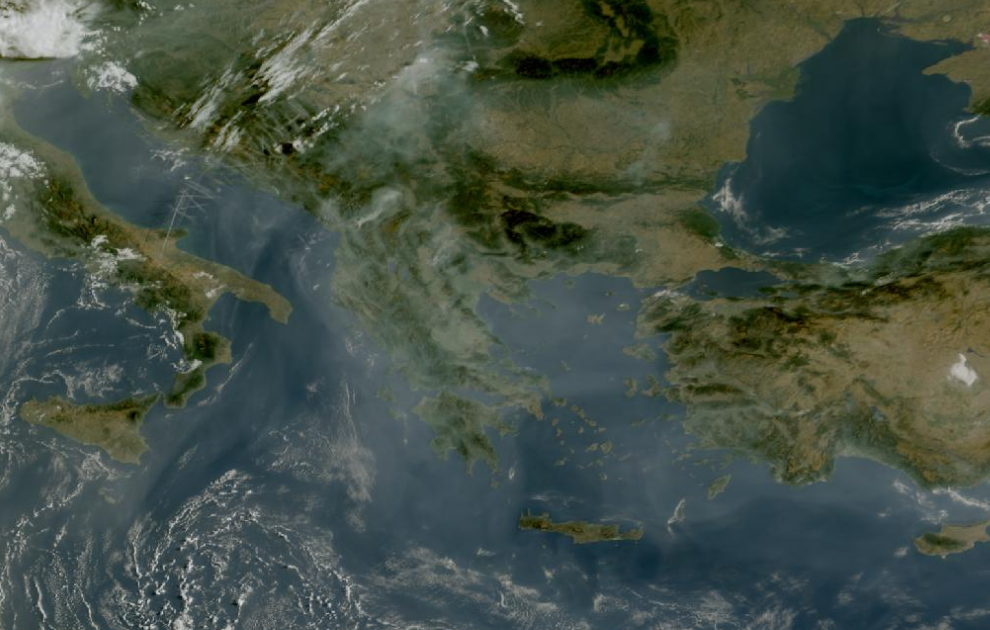 Τελευταία δορυφορική εικόνα νεφοκάλυψης