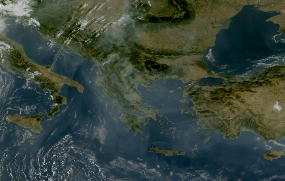 Τελευταία δορυφορική εικόνα νεφοκάλυψης