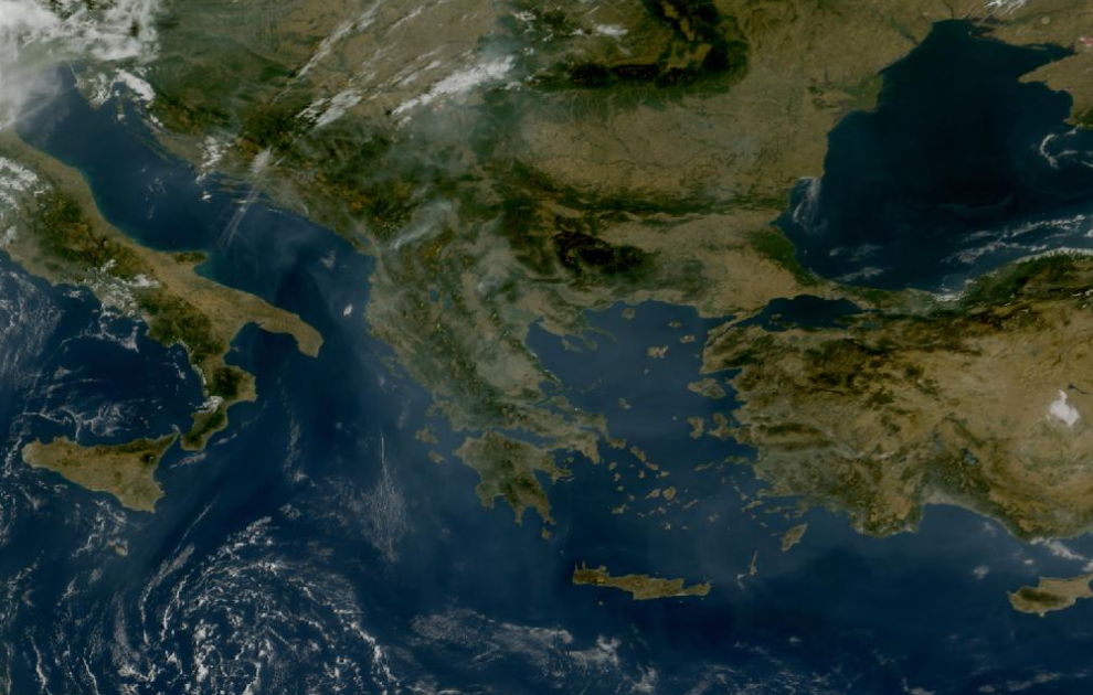 Τελευταία δορυφορική εικόνα νεφοκάλυψης
