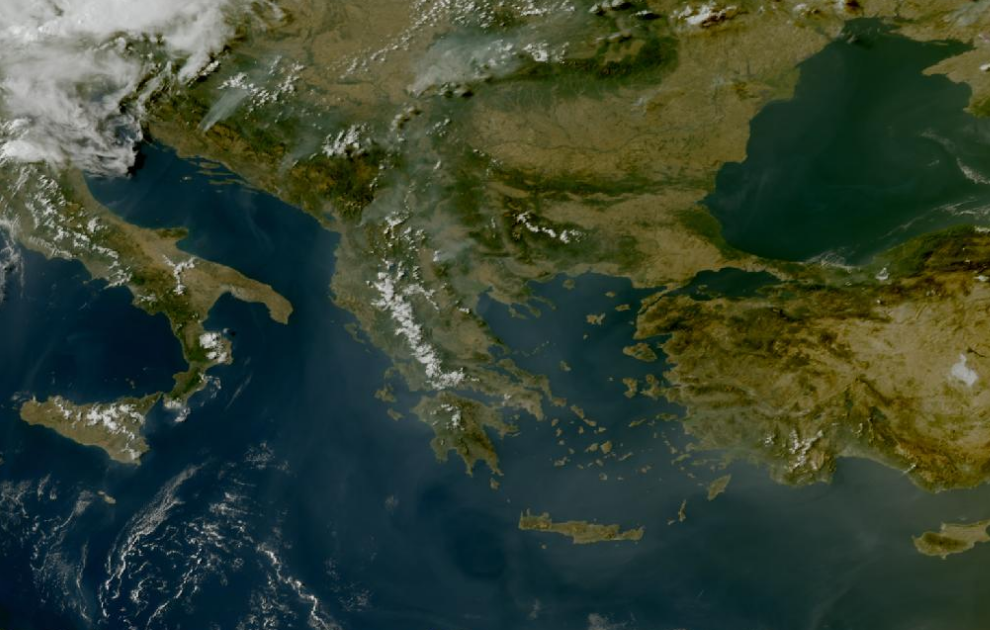 Τελευταία δορυφορική εικόνα νεφοκάλυψης