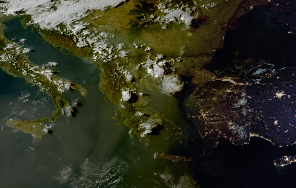 Τελευταία δορυφορική εικόνα νεφοκάλυψης