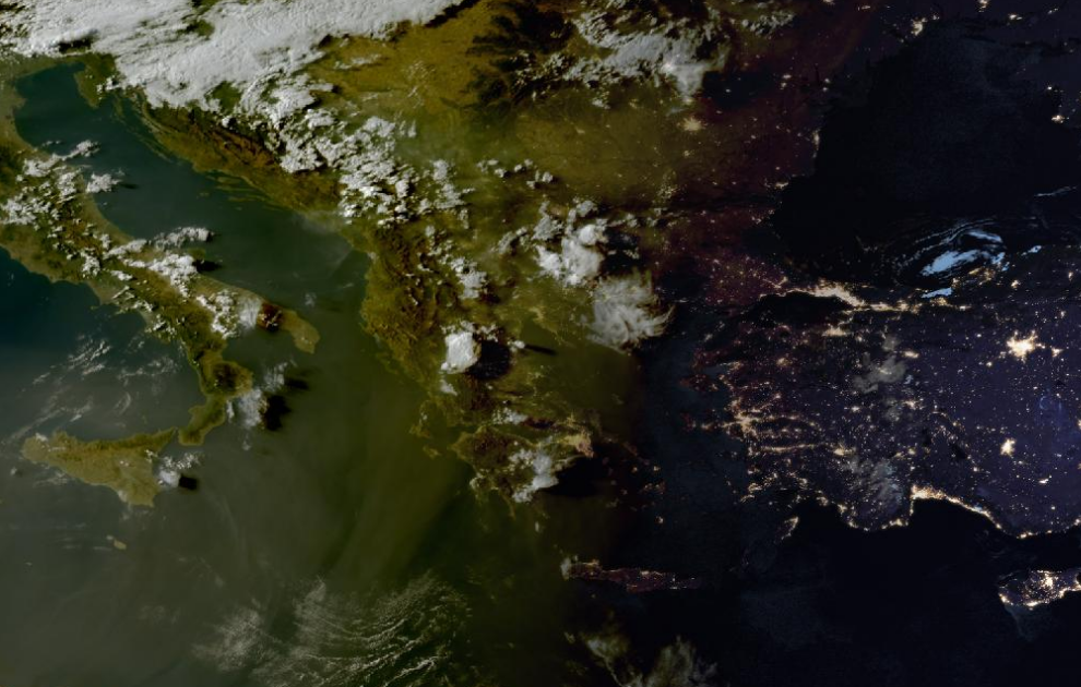 Τελευταία δορυφορική εικόνα νεφοκάλυψης