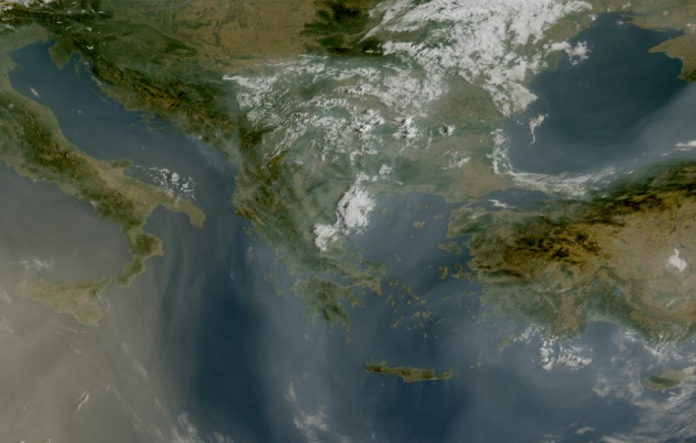 Τελευταία δορυφορική εικόνα νεφοκάλυψης