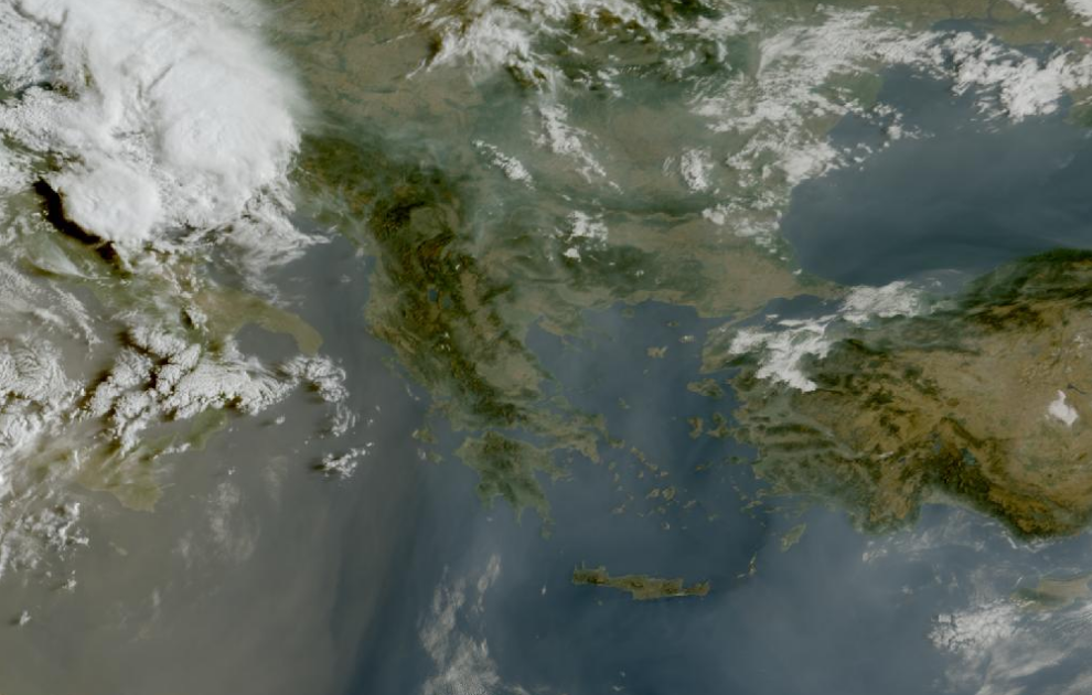 Τελευταία δορυφορική εικόνα νεφοκάλυψης