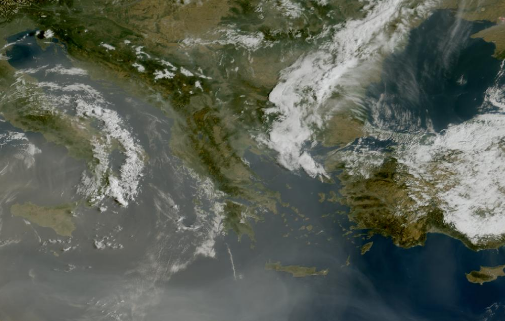 Τελευταία δορυφορική εικόνα νεφοκάλυψης