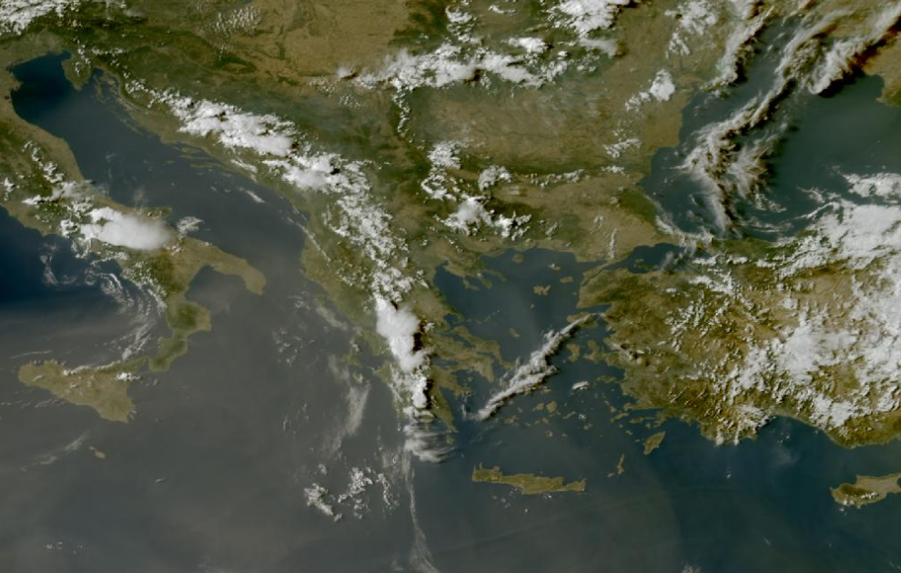 Τελευταία δορυφορική εικόνα νεφοκάλυψης