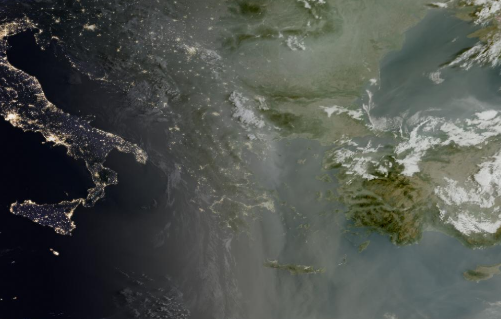 Τελευταία δορυφορική εικόνα νεφοκάλυψης