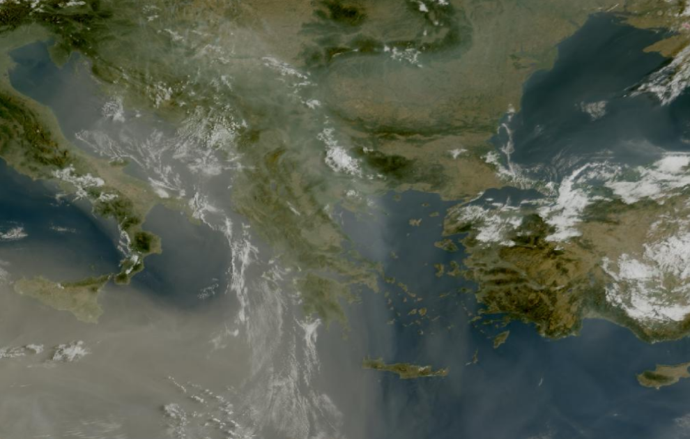 Τελευταία δορυφορική εικόνα νεφοκάλυψης