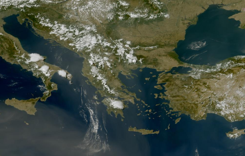 Τελευταία δορυφορική εικόνα νεφοκάλυψης
